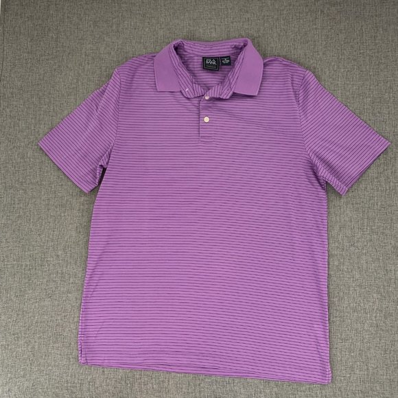 Jos. A. Bank Polo Traditional Fit Medium Purple Short Sleeve Collared - Picture 2 of 9